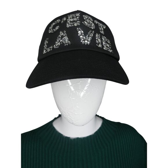Karl Lagerfeld‎ Women's Black C'est La Vie Rhinestone-Studded Cap One Size - Picture 1 of 9